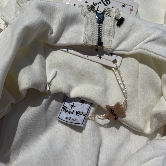 Angel Biba White Ruffle Mini Dress - Picture 9 of 9